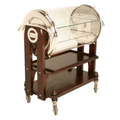 Exquisite Vintage Christofle Silver-plated Mahogany Dessert Cart