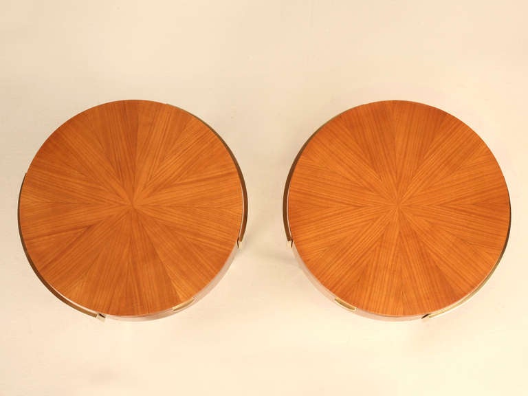 Pair of beautiful, very well executed ebonized Mid-Century Modern side tables, with exquisite craftsmanship. Although purchased in France, these could easily be Italian or Scandinavian. The quality is quite something and most likely were made by a