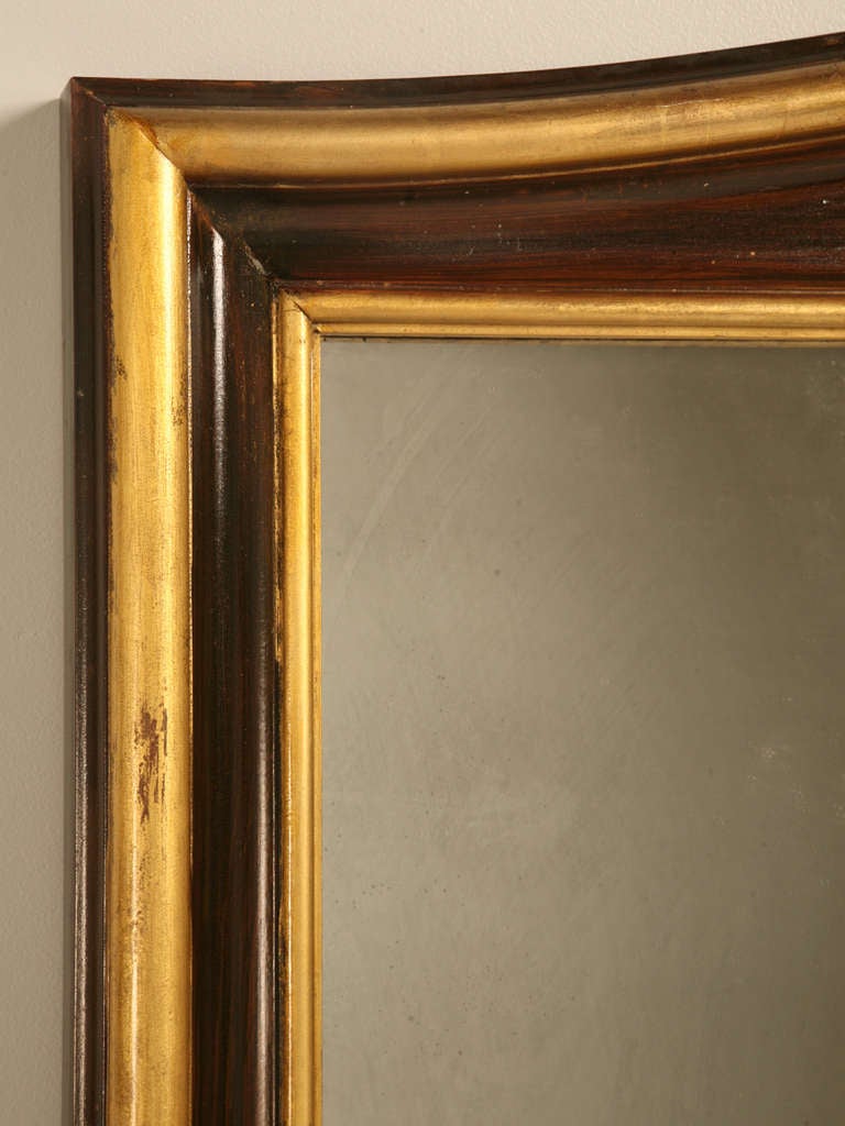 Pair of French Mirrors with Gilded Faux Grained Walnut  1