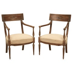 French Pair of Directoire Style Armchairs with Incredible Patina, '4' Available