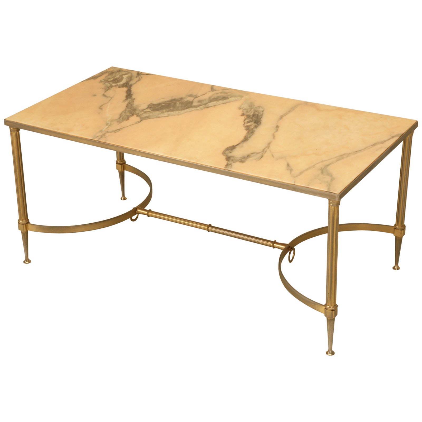 Mid-Century Modern Marble and Brass coffee table