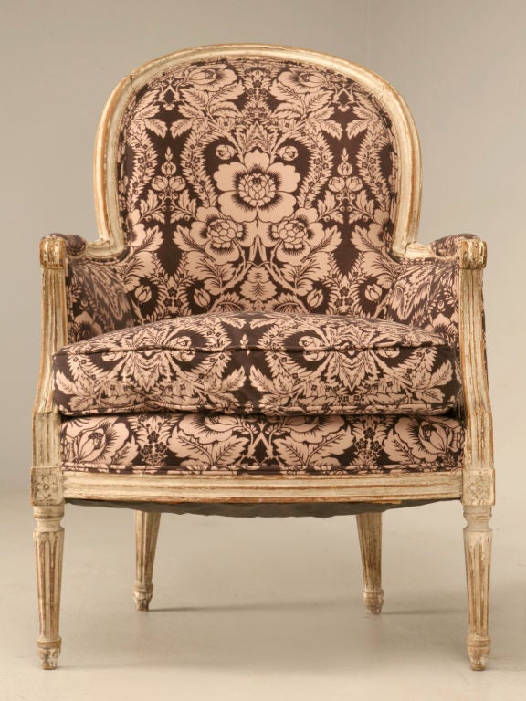 Original Paint French Louis XVI Upholstered Bergere 5