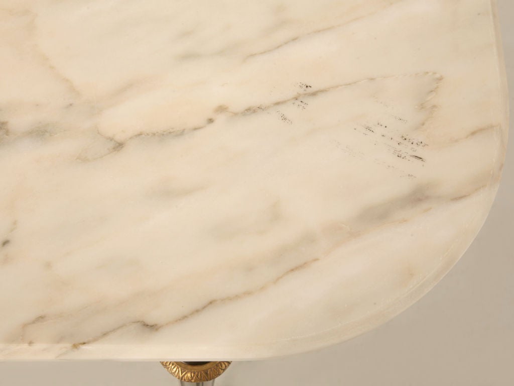 Mahogany Fancy Vintage French Louis XVI Style Console Table w/Marble Top