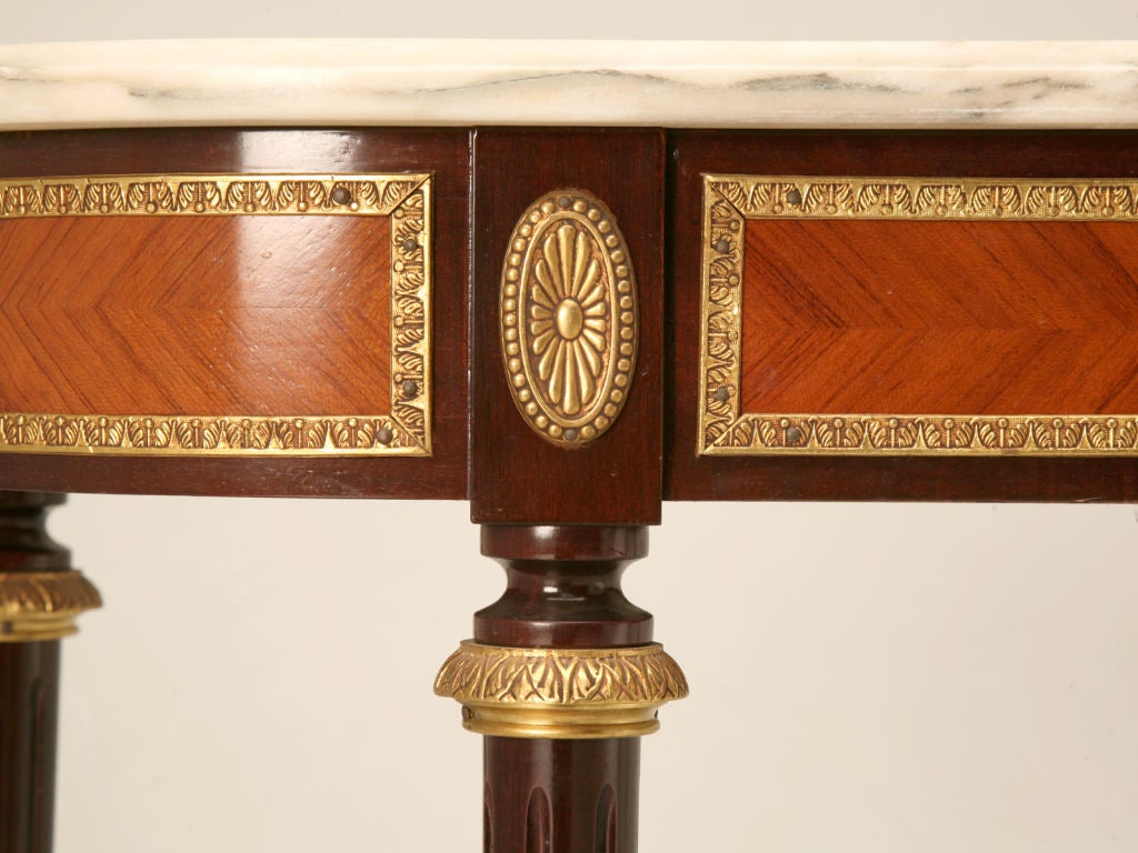 Fancy Vintage French Louis XVI Style Console Table w/Marble Top 2
