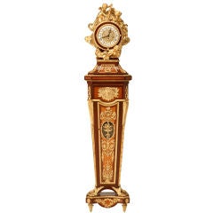 Vintage Fabulous Signed  French Dore Bronze Pedestal Clock with Cherubs