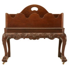 Vintage "Baker" 2 pc. Chippendale Style Magazine Caddy on Stand