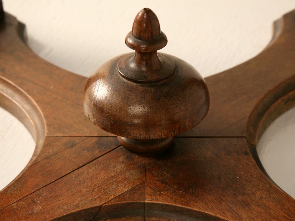 Octagonal Antique Walnut Gueridon or Lamp Table w/Carved Figures 7