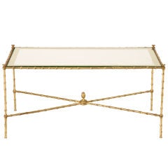 Retro Breathtaking French Bagues Style Faux Bamboo Coffee Table