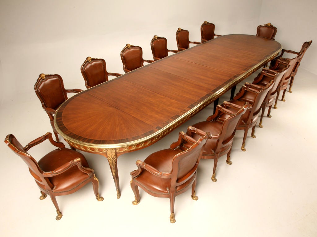 Opulent 15' 9" Dining Set w/Fancy Ormolu & 14 Matching Armchairs
