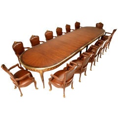 Opulent 15' 9" Dining Set w/Fancy Ormolu & 14 Matching Armchairs