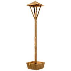 Lampe de jardin française d'origine en faux bois ou en rouille d'origine