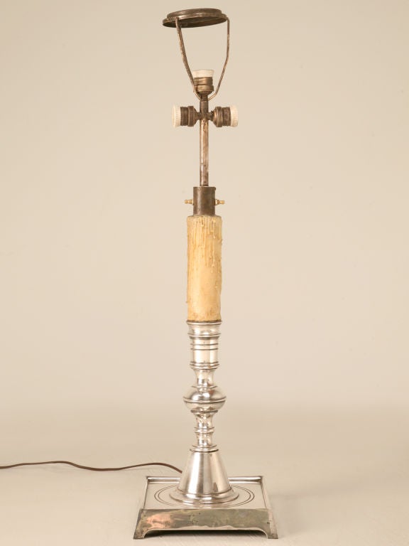 Large Vintage French Candlestick Wired as a Lamp