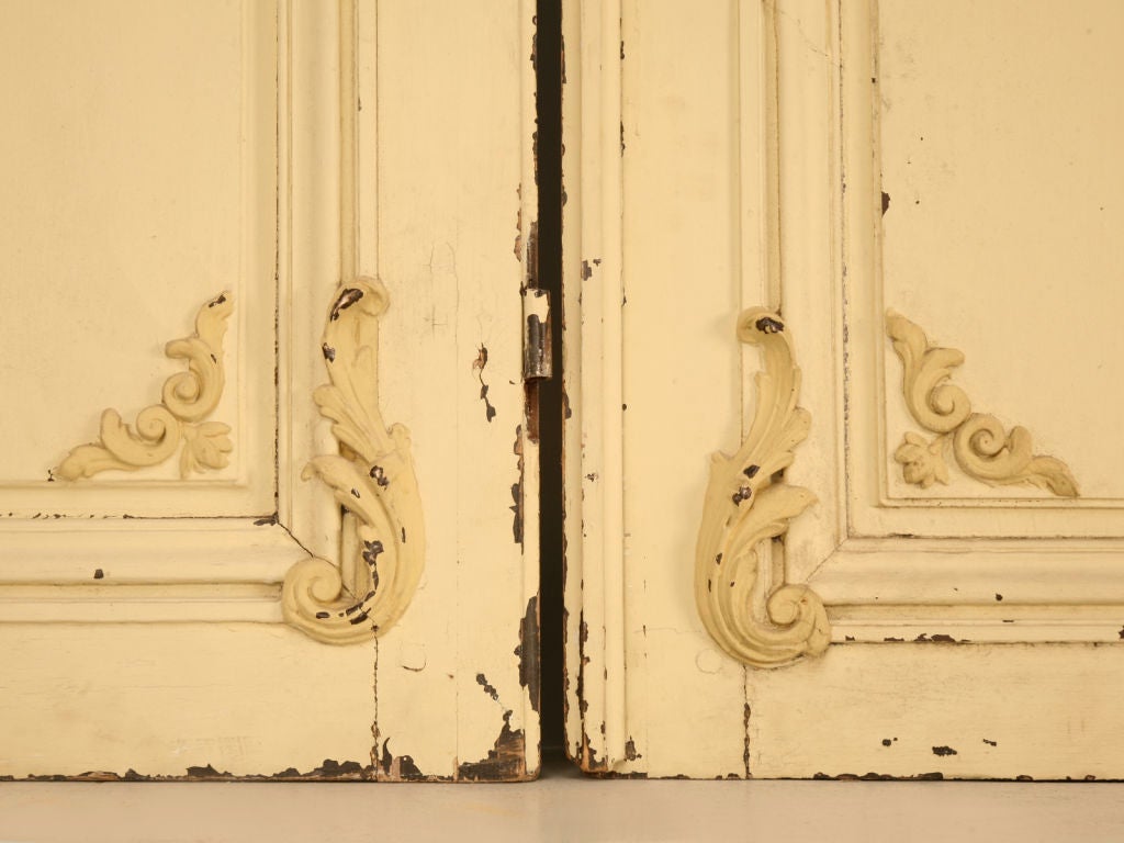 Magnificent Pair of French Original Paint Chateau Doors 6