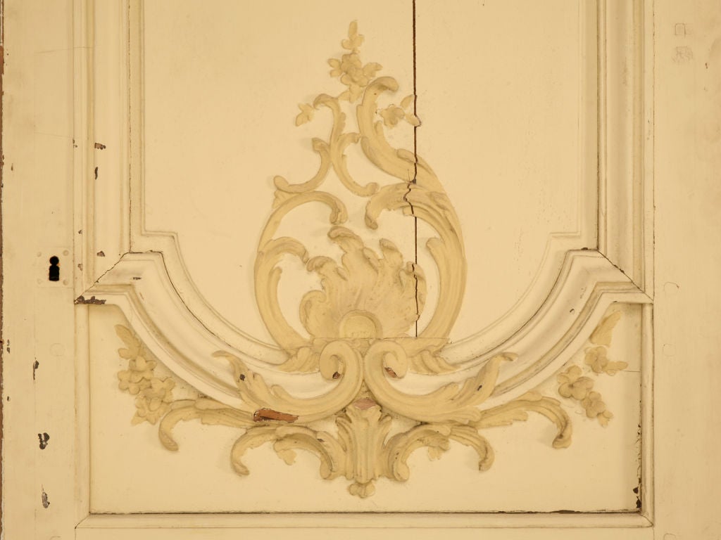 Magnificent Pair of French Original Paint Chateau Doors 2