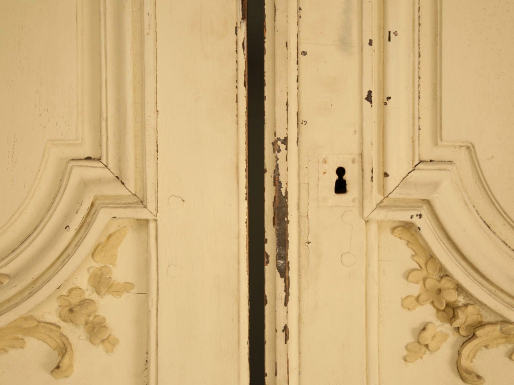 Magnificent Pair of French Original Paint Chateau Doors 3
