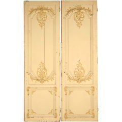 Magnificent Pair of French Original Paint Chateau Doors