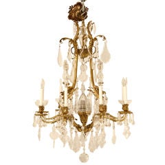 Spectacular Large French Baroque 8 light Cut Crystal Chandeler