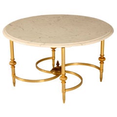 Unique Vintage French Forties Bronze & Marble Cocktail Table
