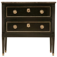 Exquisite Ebonized Mahogany Louis XVI Commode w/Original Marble