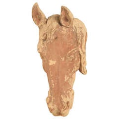 Original Antique French Pottery Horse Head by Casimir Douarche (1 of 2)