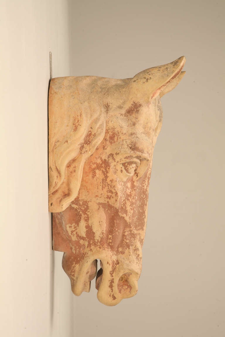 Original Antique French Pottery Horse Head by Casimir Douarche (1 of 2)