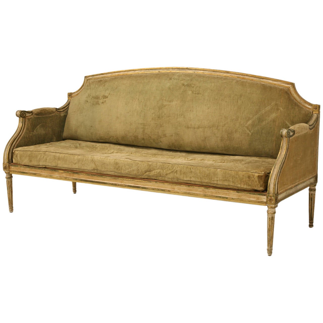 Louis XVI Style Antique Sofa in Incredible Original Paint at 1stdibs