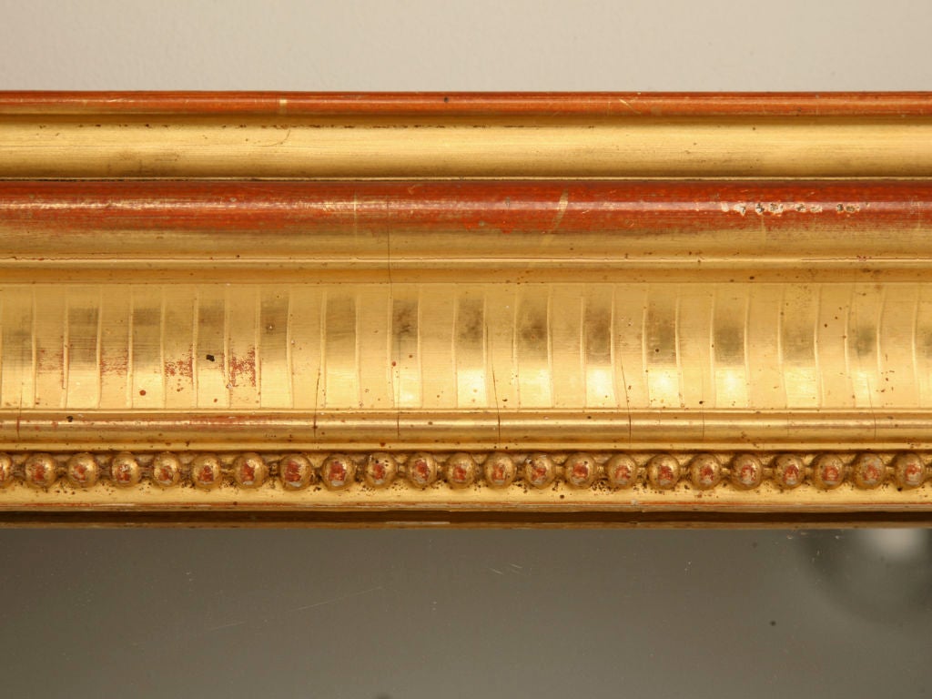 Large Antique French Louis Philippe Mirror w/Original Gilding