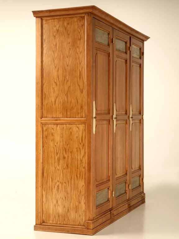 Awesome Set of 3 French Solid White Oak Parisian Bank Lockers