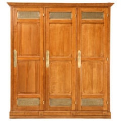 Used Awesome Set of 3 French Solid White Oak Parisian Bank Lockers
