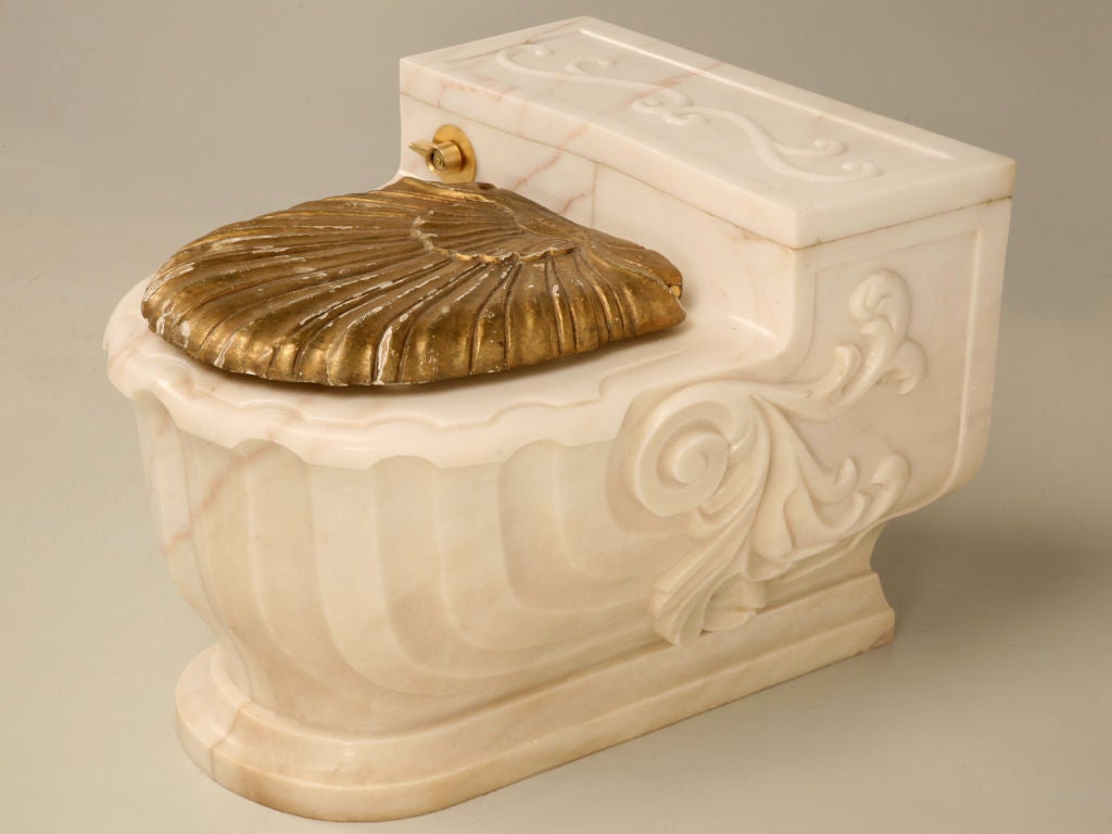 Vintage Sherle Wagner Luxury Carved Marble Toilet Cover (1 of 3) 2