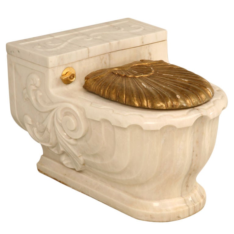 Vintage Sherle Wagner Luxury Carved Marble Toilet Cover (1 of 3)