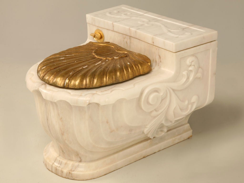 Vintage Sherle Wagner Luxury Carved Marble Toilet Cover (1 of 3) 3