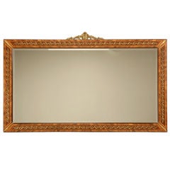 Giant Vintage Horizontal Mirror with Marquetry and Ormolu, Too.