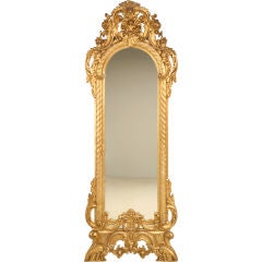 Exquisite 100" Antq. French Carved & Gilded Pier Mirror w/Putti