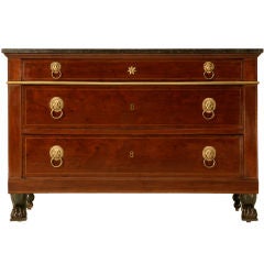 Gorgeous Antique French Restauration 3 Drawer Commode w/Paw Feet