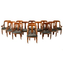 Great Set of 14 Antique English Regency Mahogany Arm Chairs