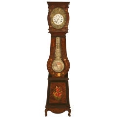 Original Early 19th C. French Hand-Painted Farm House Clock