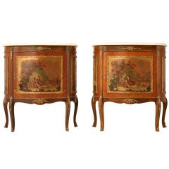 Opulent Pair of Retro French Style.Marble Top Commodes