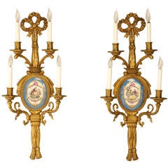 Spectacular Pair of Large French "Sevres" Style Sconces (2 of 4)