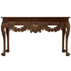 Elaborate Vntage Continental Carved Mahogany Console Table as-is