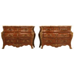 Fancy Pair of Vintage Unrestored Bombe Style Commodes (as-is)
