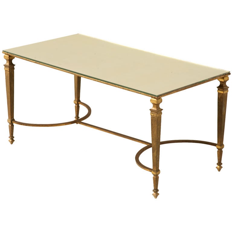 Vintage French 1940's Maison Jansen Gilt Bronze Coffee Table