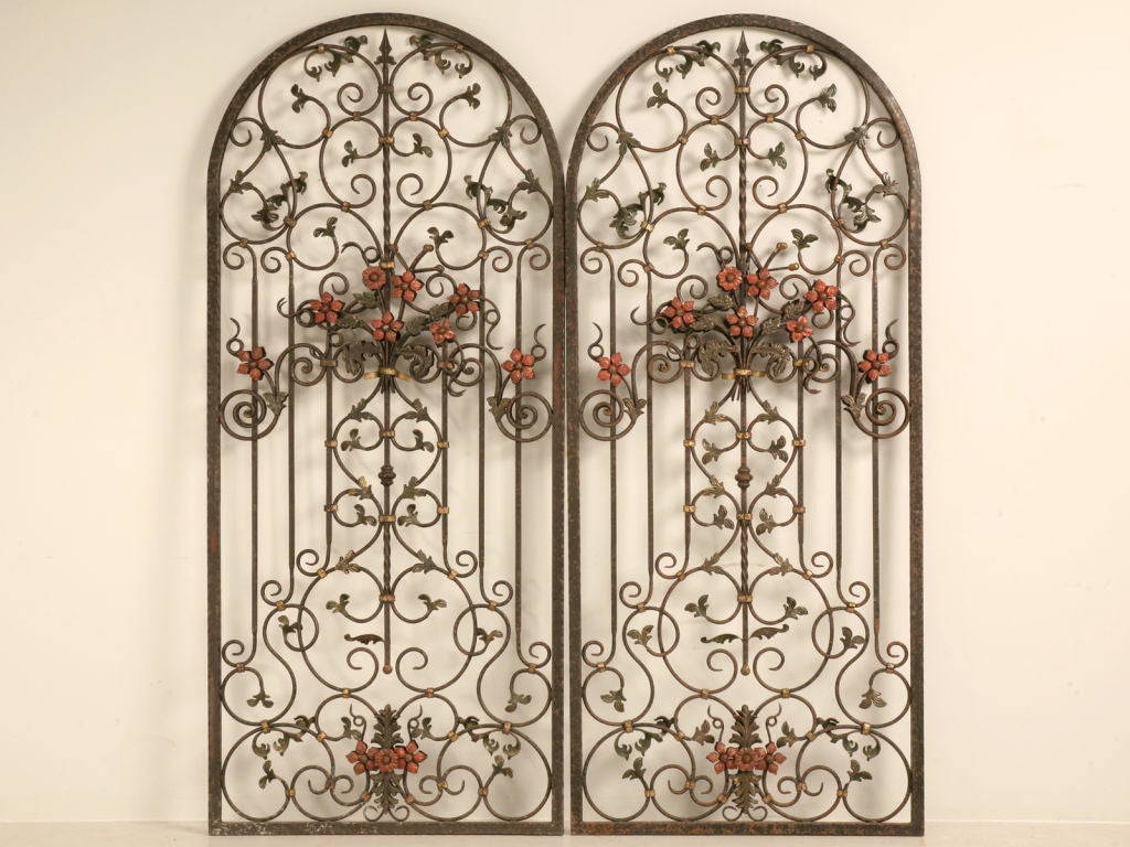 Magnificent Pair of Continental Iron Garden Gates/Window Covers 7