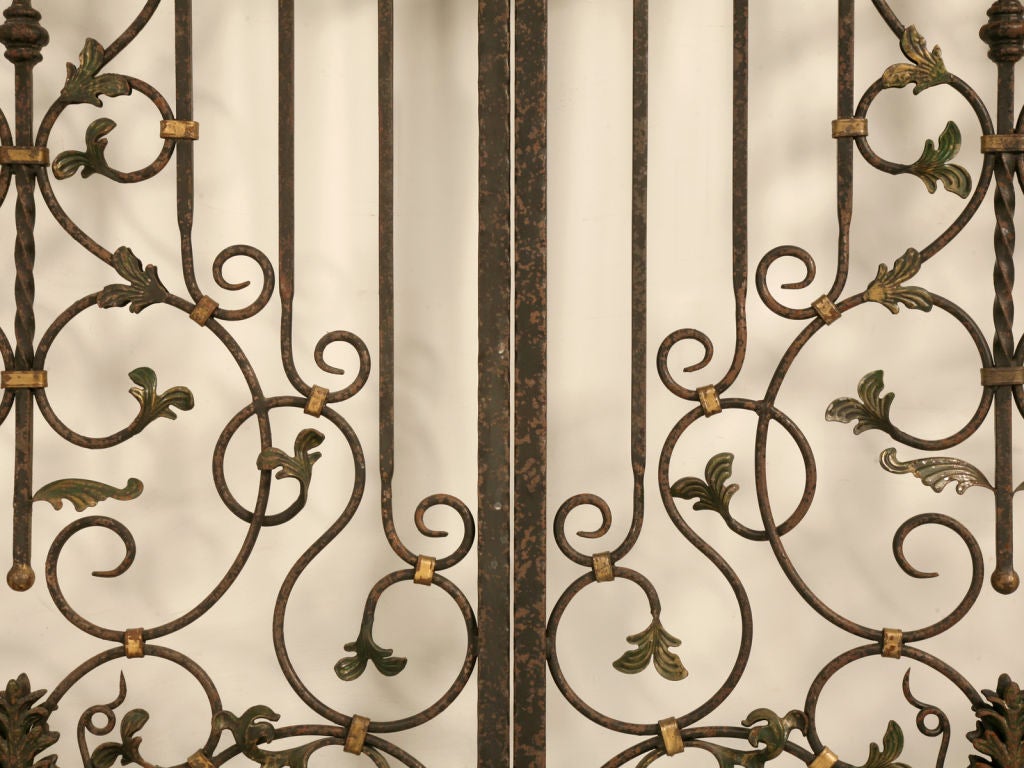 Magnificent Pair of Continental Iron Garden Gates/Window Covers 5