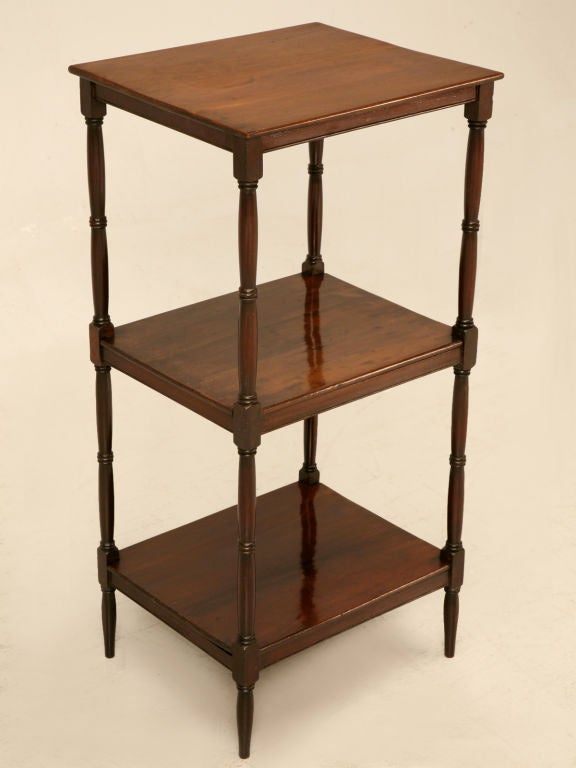 Wonderful Antique English Solid Mahogany 3 Tier Table/Book Stand