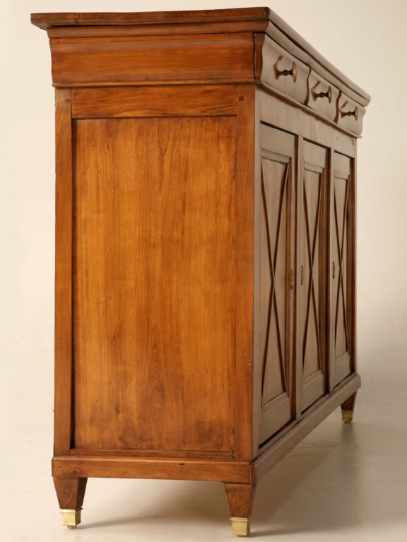 Breathtaking Antique French Cherry 3 over 3 Directoire Buffet