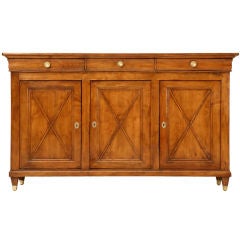 Breathtaking Antique French Cherry 3 over 3 Directoire Buffet