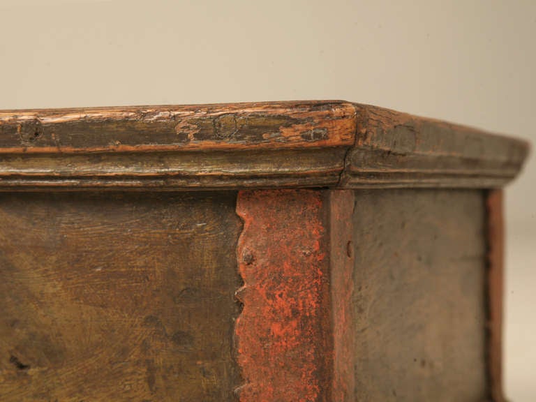 Outstanding 18th C. Danish Oak Letter/Bible Box Retaining Original Paint 3