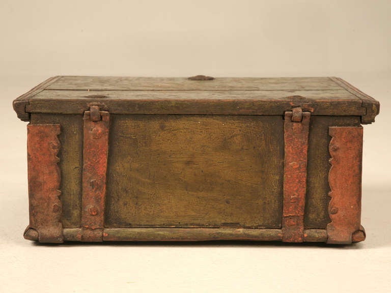 Outstanding 18th C. Danish Oak Letter/Bible Box Retaining Original Paint 6