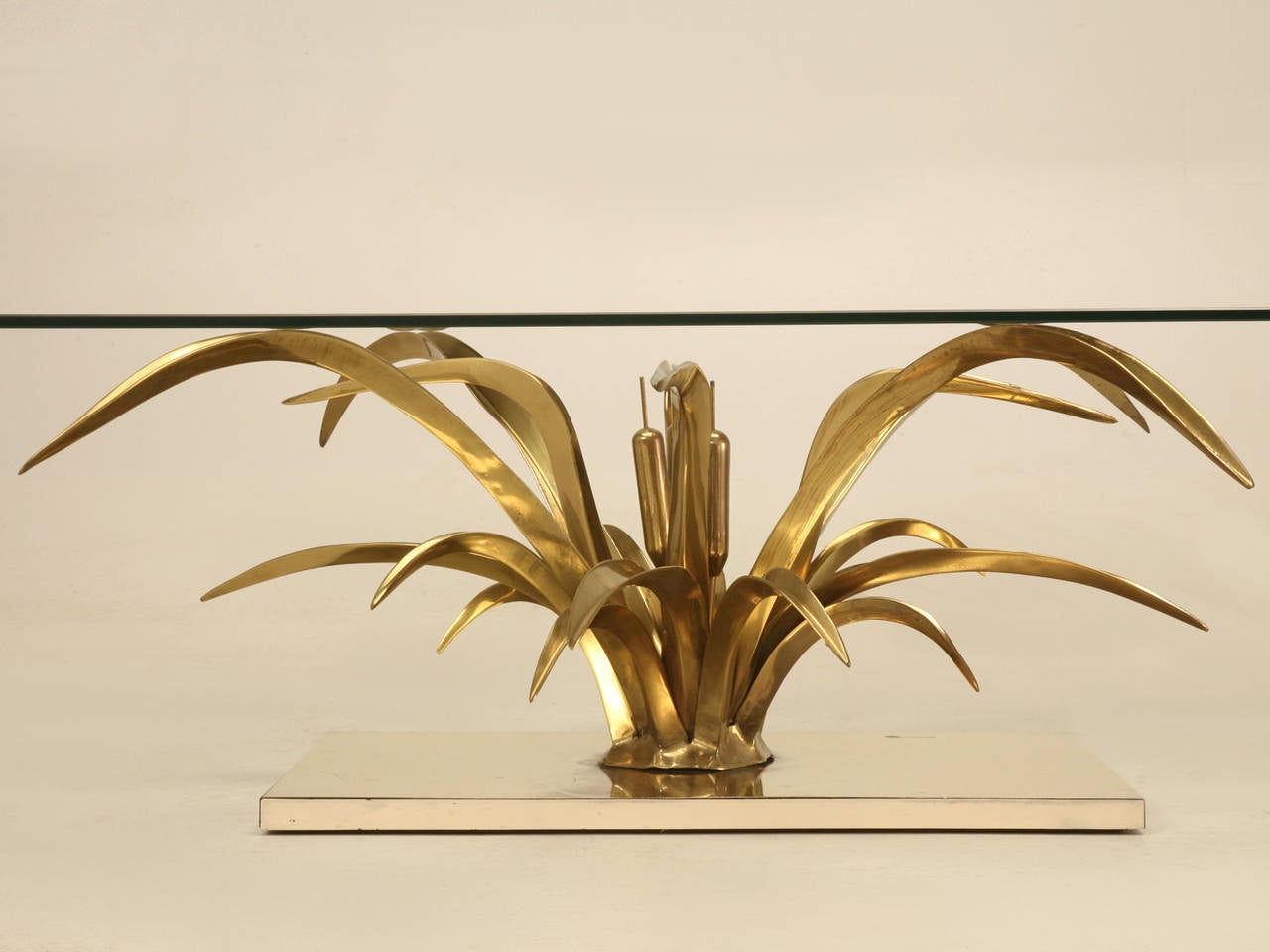 French Attributed to Christian Techqueyres for Masion Jansen Doré Bronze Coffee Table For Sale